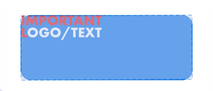 Diagram illustrating what to avoid: keep important content away from the cut edges