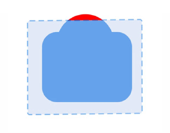 Diagram illustrating what to avoid: do not extend past max design area