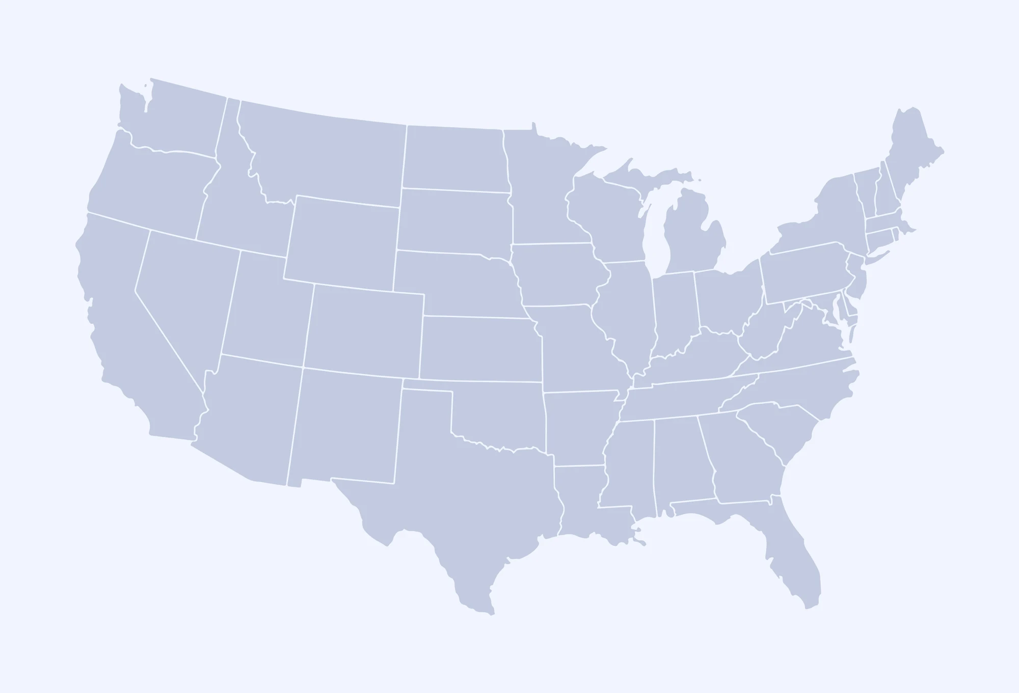 Map of the United States marking Stic's 18 active markets